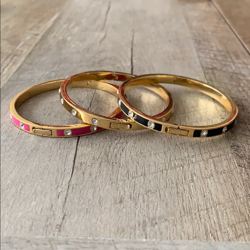 Kate space bangles in black, pink, and gold